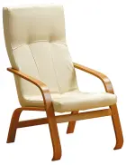 RO - 09 křeslo čalouněné koženkou Holy, dřevěné HOLY BE 5 - koženka krémová